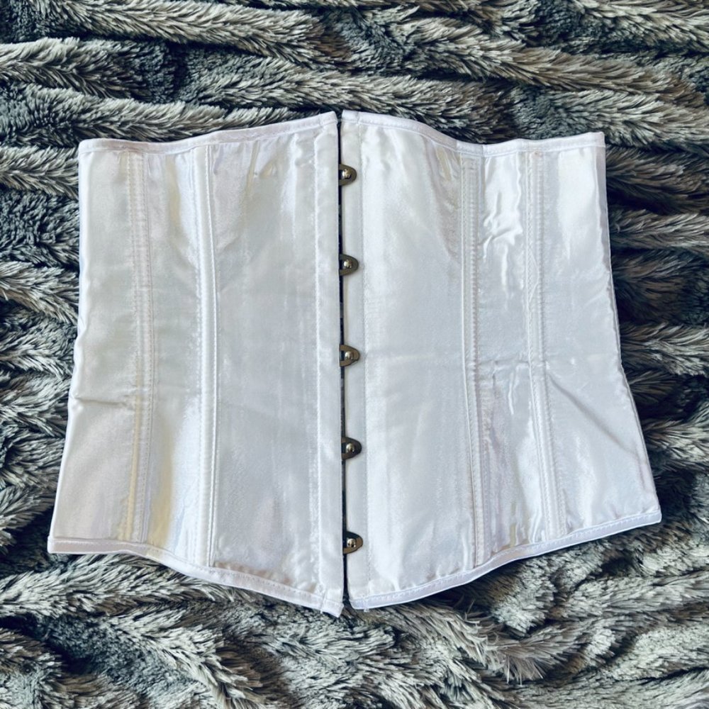 White Satin Corset Size M